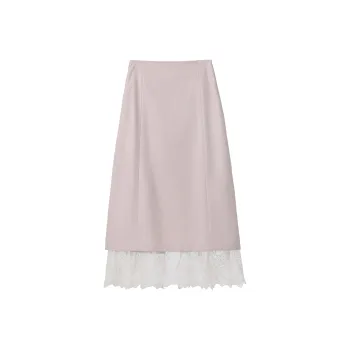 Fstudio Early Spring Korean Style Elegance Lace Patchwork Half Length Casual Long Skirt Women's