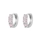 Pink Rhinestone-Embellished Hoop Earrings