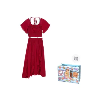 WOWI KCKS Skirt Set Women's Vintage Red