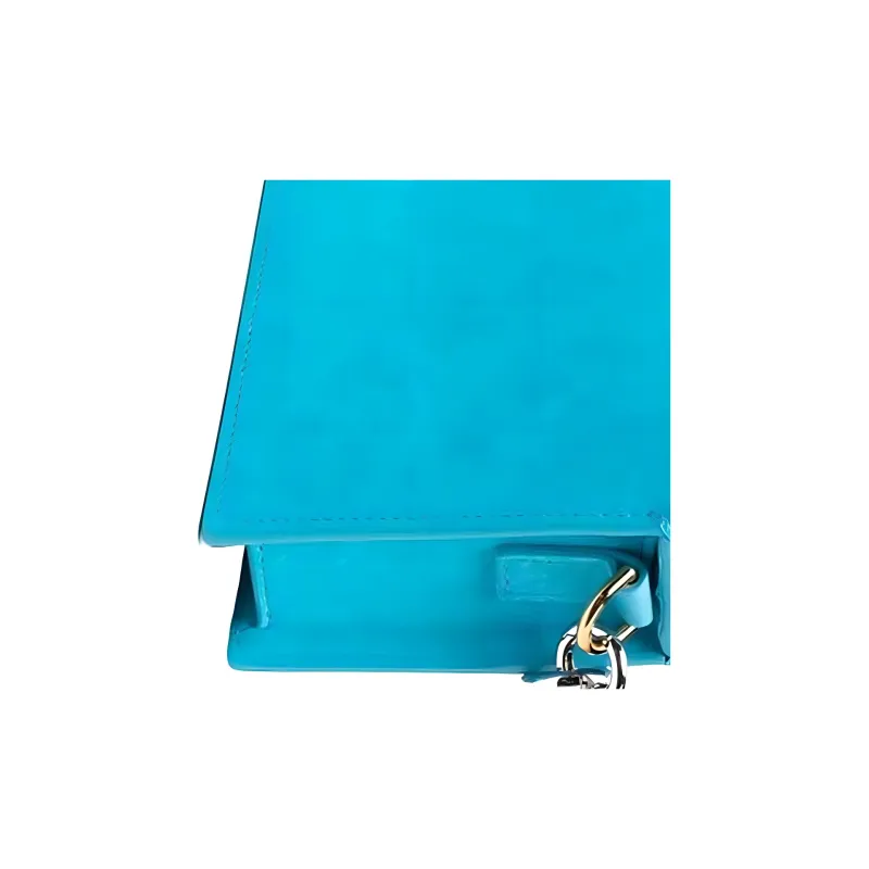 Jacquemus Leather Shoulder Bag, Baguette Small Square Bag Box Bag Shoulder Bag Women's Blue-2