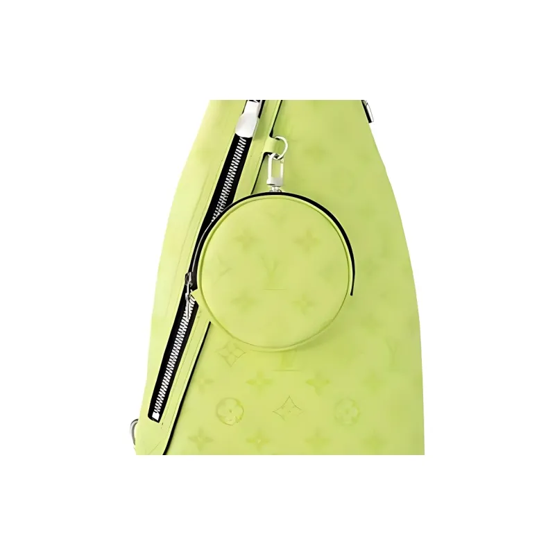 LOUIS VUITTON Duo SlingbagTaigarama Monogram Coated Canvas With Taiga Cow Leather Sling Bag Men's Green-4