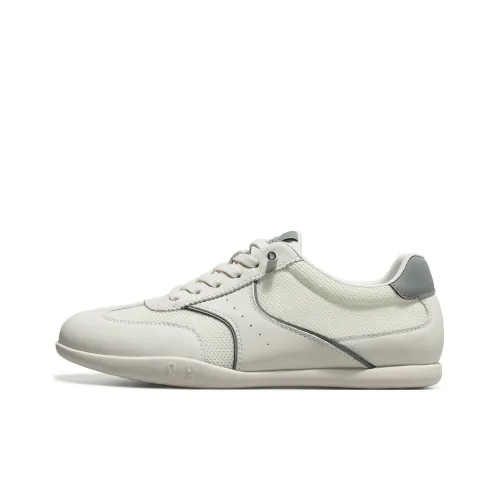 Desai Casual Shoes Men Low Top White Gray, White Green