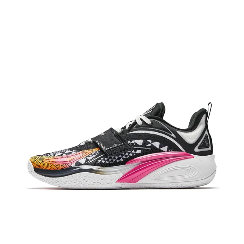 Anta KAI 1 Shock Absorbers With Slip Resistant Features Low Top Basketball Shoes Men's Mismatched Black White-1
