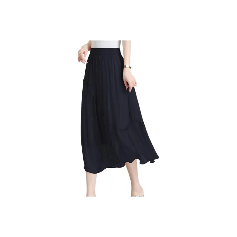 Yi Mengyuan Silk Casual Long Skirt Women's-3