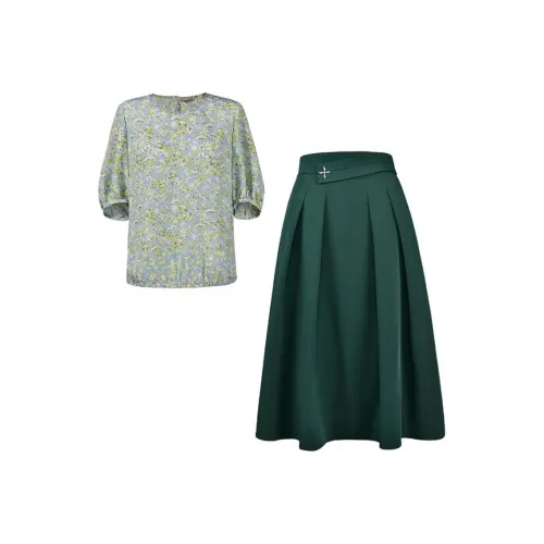 DIFFIE RIEGER Skirt Set Women's Sapphire Green