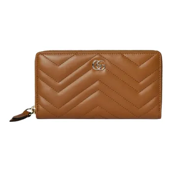 GUCCI GG Marmont Leather Wallet Women's Brown