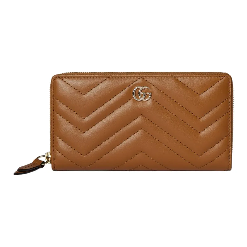 GUCCI GG Marmont Leather Wallet Women's Brown-0