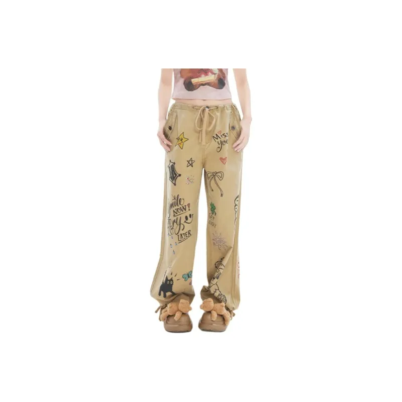 LALABOBO Casual Pants Women's Khaki-2