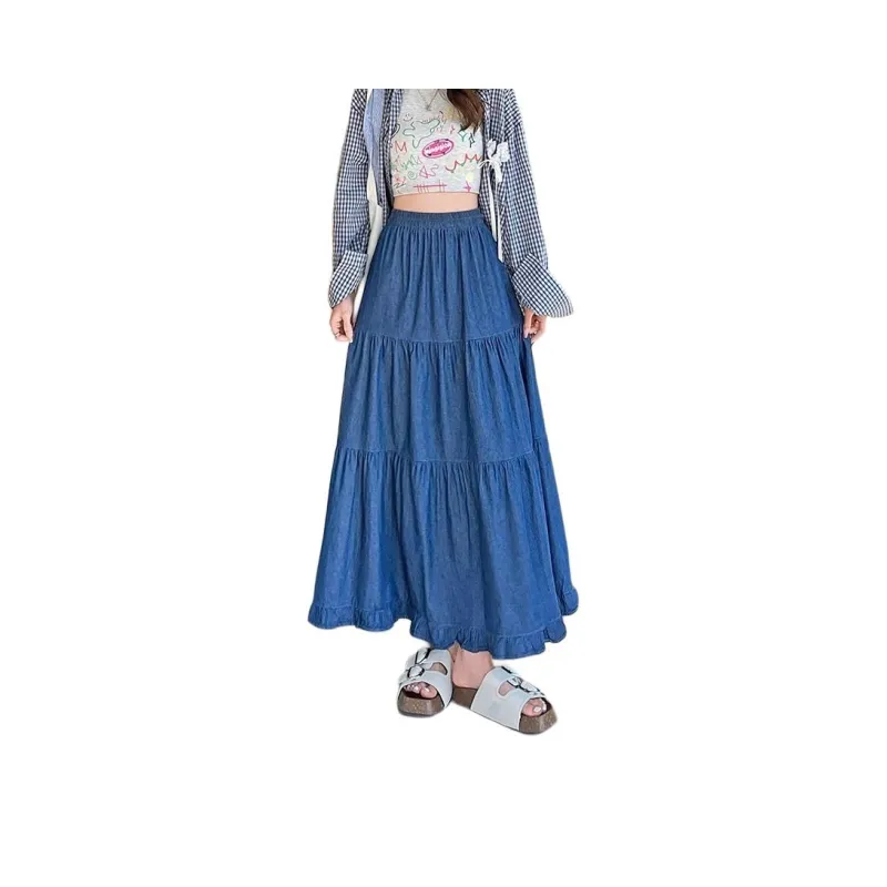 Flowers In Water Casual Long Skirt Women's-2
