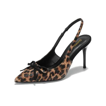Dunnu Slim Heel High Heels Women's Leopard Print