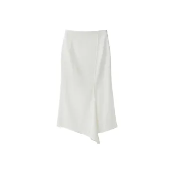 RECTO FW24 ZINNIA SLIT DETAIL FLOWING SKIRT Casual Long Skirts Women's Ivory/Ivory