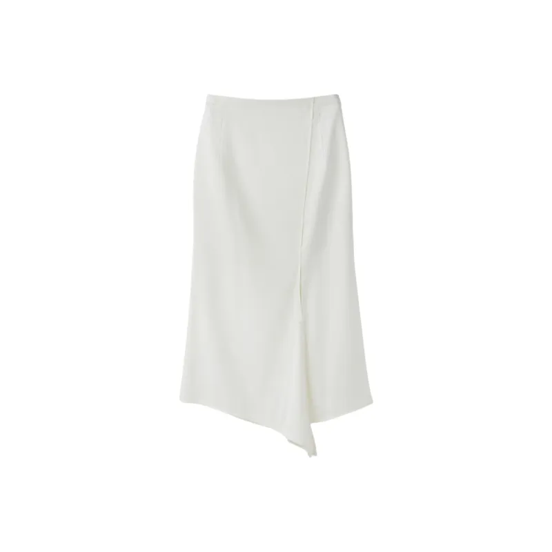 RECTO FW24 ZINNIA SLIT DETAIL FLOWING SKIRT Casual Long Skirts Women's Ivory/Ivory-0
