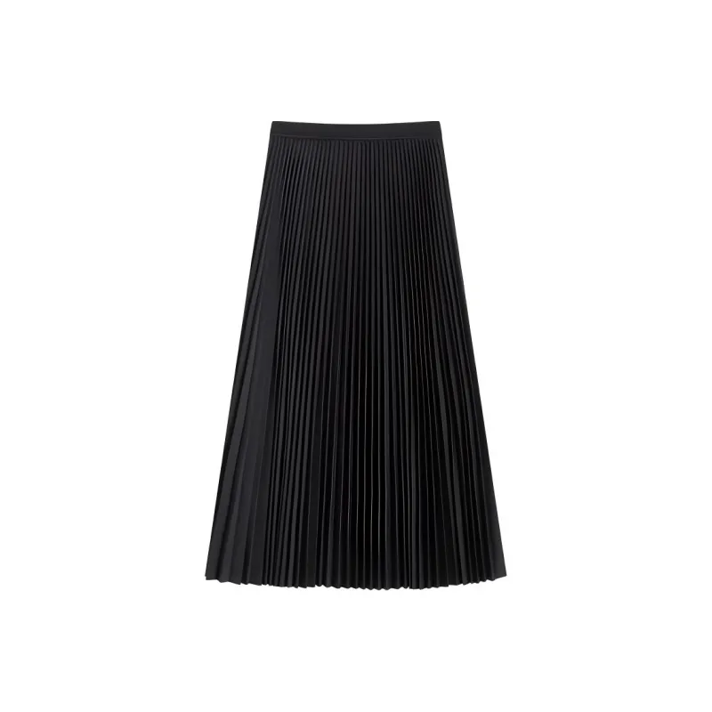 THEORY Pleated Poplin Midi Skirt-0
