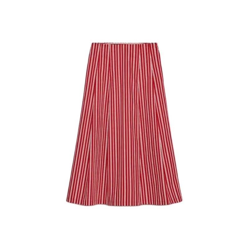 ZARA Valentine's Day Collection Casual Long Skirts Women's Red-0