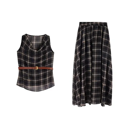 DOSOHEB Two Piece Skirt Sets Women's