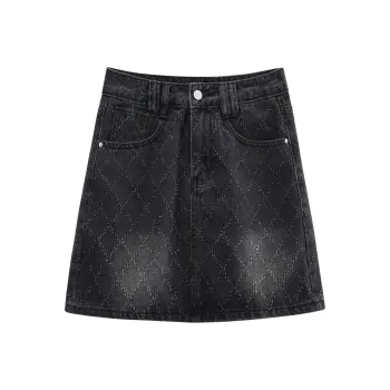 A Paradise For Awakening Denim Short Skirts Women's Black