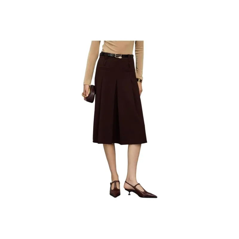 Bebe Casual Long Skirts Women's Coffee-0