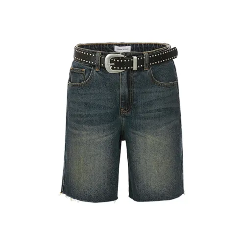 URBAN REVIVO Denim Bardot shorts Women's Blue