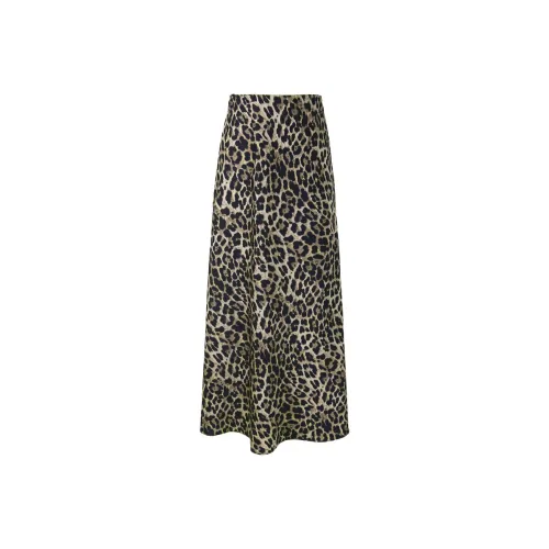 3COLOUR Casual Long Skirt Women's Coffee Floral