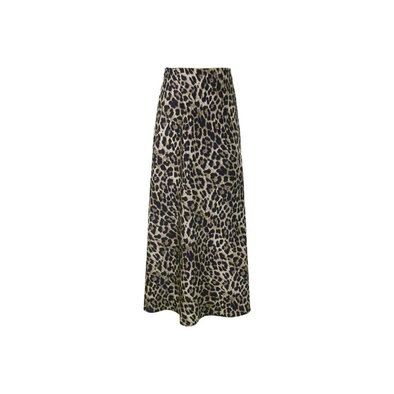 3COLOUR Casual Long Skirt Women's Coffee Floral-0