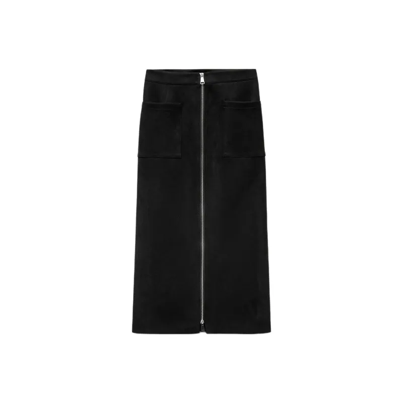ZARA Casual Long Skirts Women's Black-0