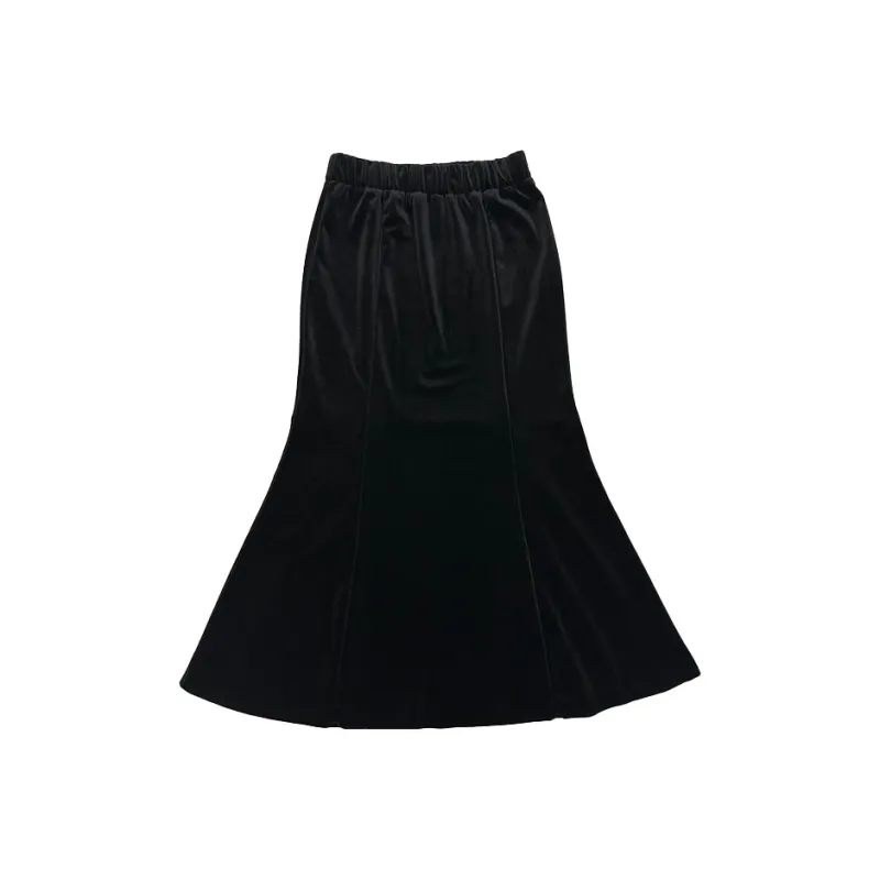 ZAZN Casual Long Skirts Women's Black-0