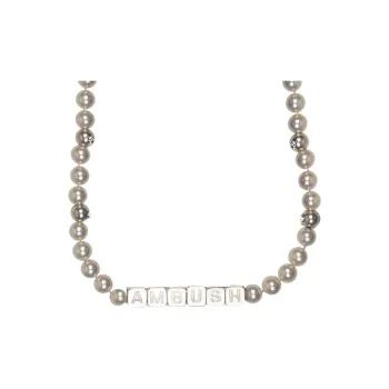 AMBUSH Faux Pearl Necklaces Men's Silver