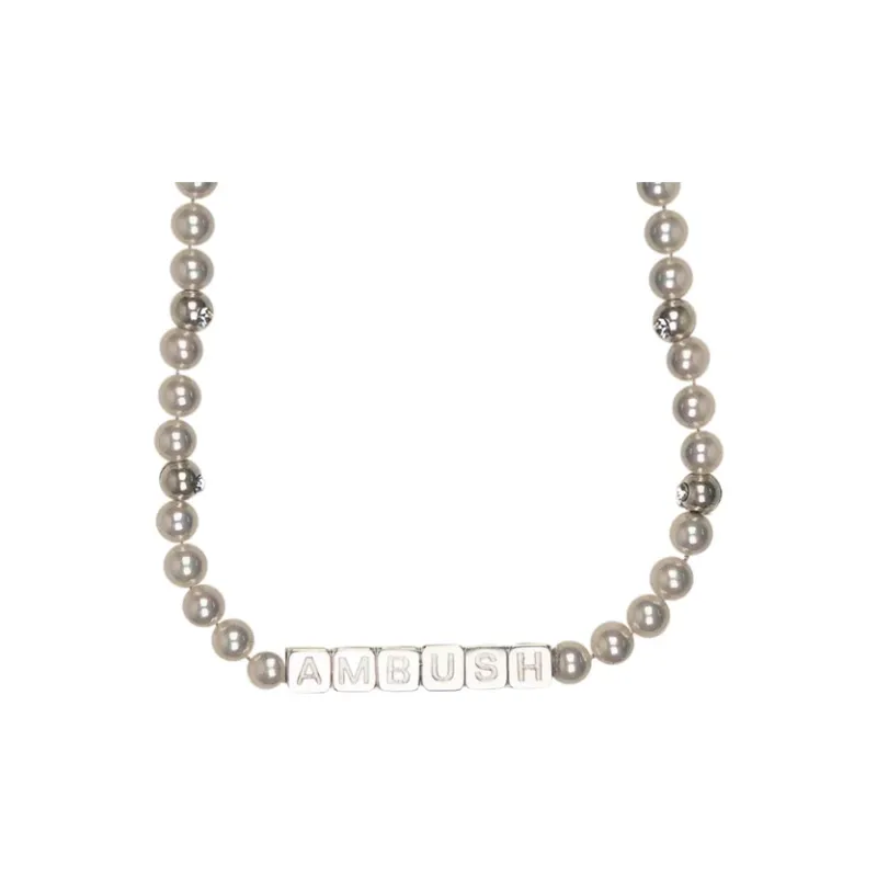 AMBUSH Letterblock Embellished Necklace-0
