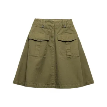 PRADA Casual Long Skirt Women's Army Green
