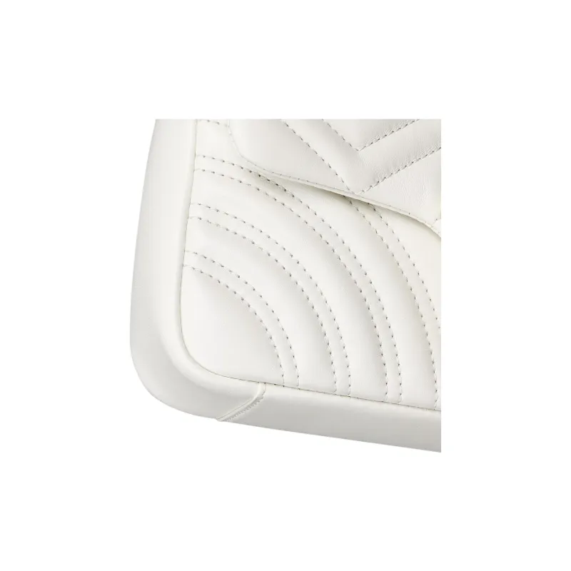 GUCCI GG Marmont Lambskin Shoulder Bag Trumpets Women's White-5