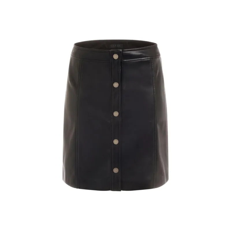 GUESS Leather Short Skirts Women's Black-0