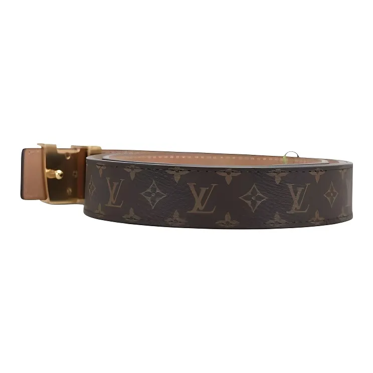 LOUIS VUITTON Canvas Leather Belts Unisex Brown Width 2.5cm-1