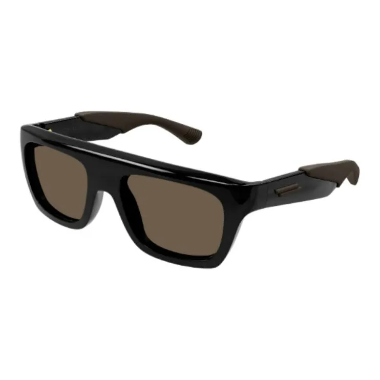Bottega Veneta Acetate Irregular Shape Sunglasses Men's Black-1