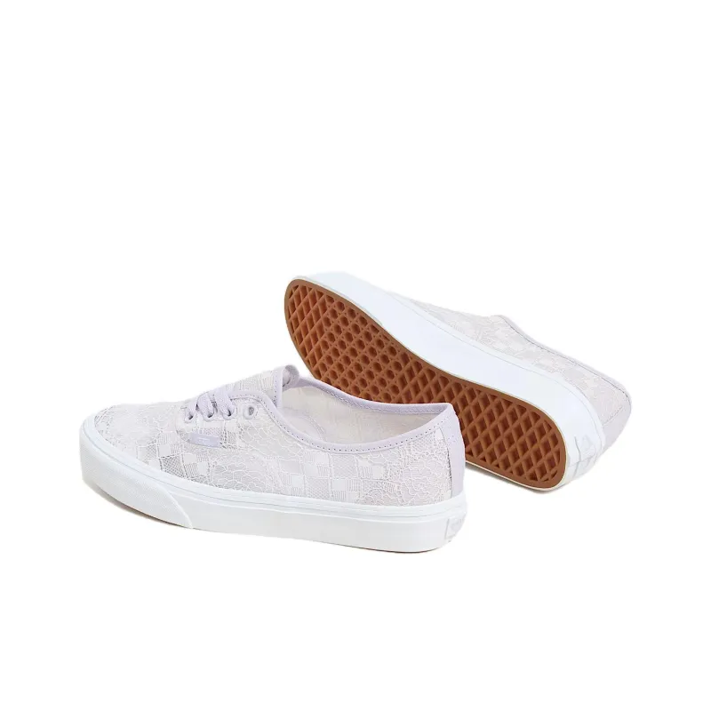 Vans Authentic Anti Slip Wear Resistant Low Top Skateboard Shoes Unisex Gray Purple-2