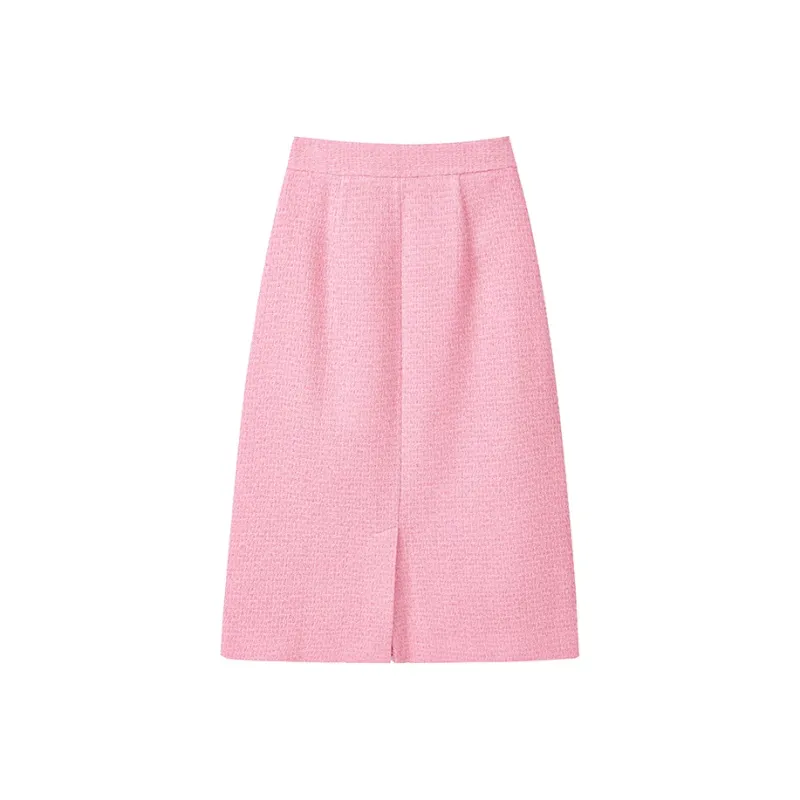 Yu Qianwen Casual Long Skirts Women's Camellia Pink-0