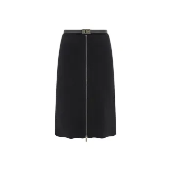 Ferragamo Zip Up Belted Skirt