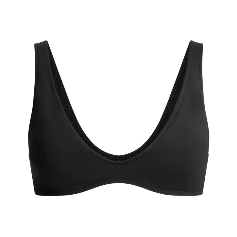 SKIMS SS25 SIGNATURE SWIM PLUNGE BIKINI TOP Bikini Women's Onyx/Agate-0