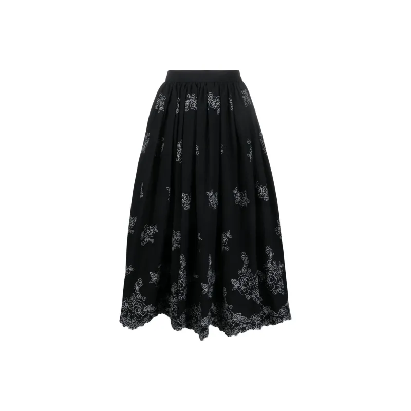 Erdem Fiona Floral embroidered Midi Skirt-0