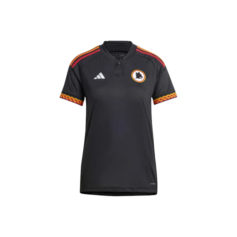 Adidas AS ROMA 23/24 THIRD JERSEY £80 Soccer Jerseys Women's Black-0