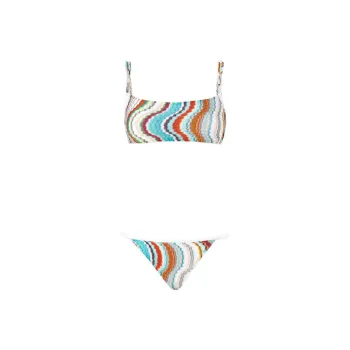 MISSONI Lamé Wave Motif Bandeau Bikini