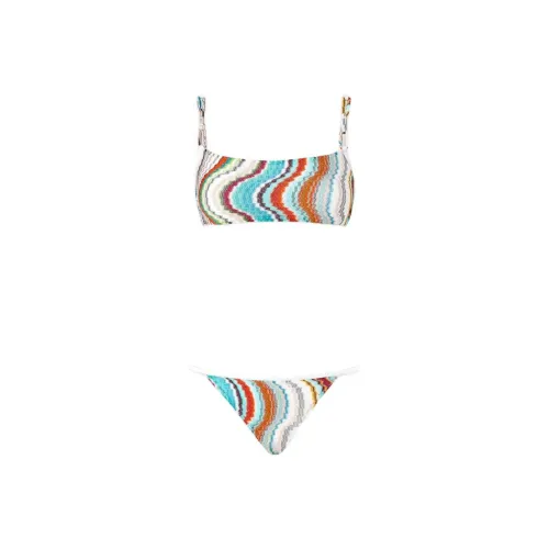 MISSONI Lamé Wave Motif Bandeau Bikini