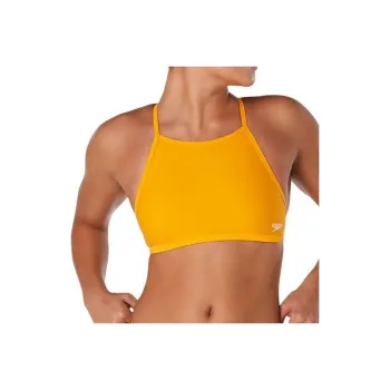 Speedo Solid Double Lace Back Yellow Bikini Women's