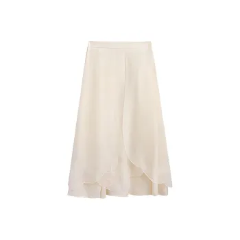 ZIHAN Casual Long Skirt Women's Clear Jade White