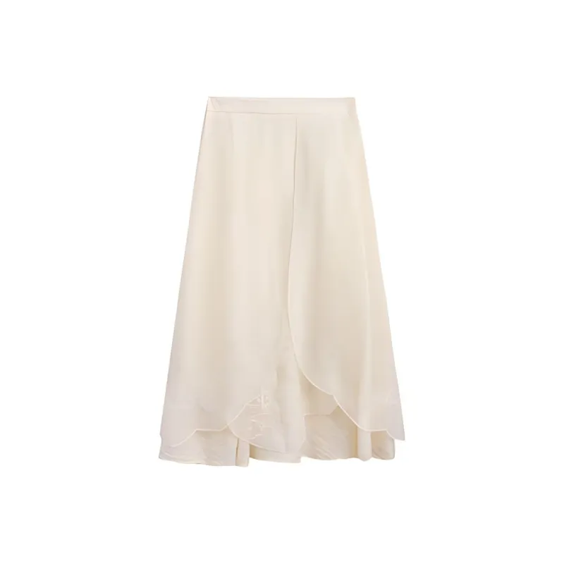 ZIHAN Casual Long Skirt Women's Clear Jade White-0