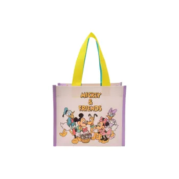 Disney Viscose Tote Bag, Shopping Bag, Handbag, Shoulder Bag Small Size Women's White & Purple