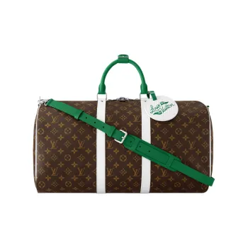 LOUIS VUITTON Keepall Coated Canvas Travel Bag Men's Brown