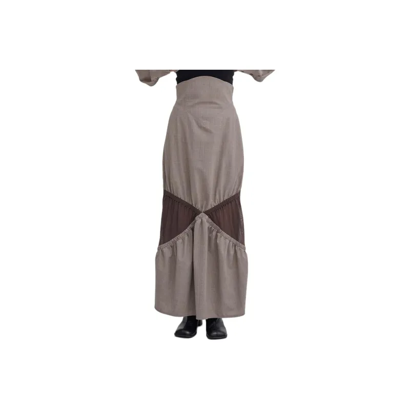 UNITED TOKYO FW24 Casual Long Skirts Women's Light Brown-0