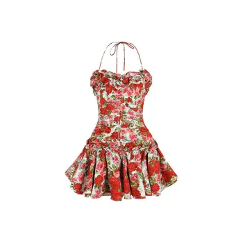 Selkie Collection SS25 Swimsuit Set Women's White Base Rose Print