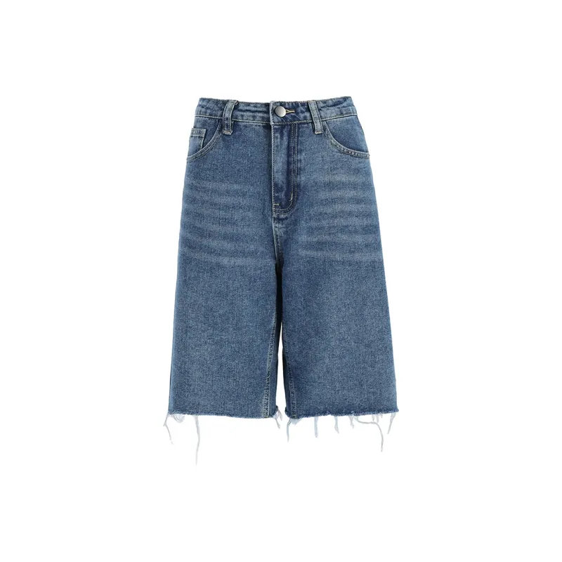 Wen Shan Denim Shorts Women's Dark Blue-0