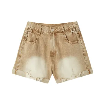 EICHITOO Denim Shorts Women's Khaki Gradient